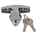 Rust Proof T SHAPE Handle Lock with 2 Matching Keys Weather Resistant and Suitable for Vehicle Toolboxes, Garage Doors (Silver)