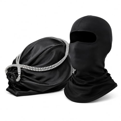 Image of Helmet Cover /Bag | Fits for All Helmets | (Polyester, Black) (Helmet Bag + Facemask Set)