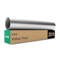 Cricut Value Permanent Vinyl, Matte Silver (12in x 20ft Roll)