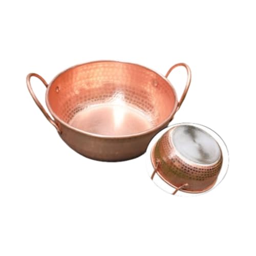 AOUCN Copper Pot, Pure Handmade, Thick Pure Copper Pot, Double Handle, Lightweight, Non-Stick Antibacterial, Available in 2 Sizes, [Induction Cooker, 7.9 inches (20 cm) : Home & Kitchen