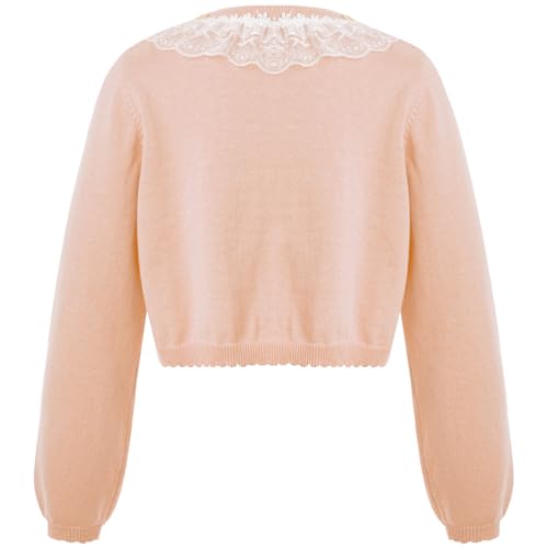 JEYPINMI Little Girls' Cropped Sweaters Tops Button Closure Bolero Cardigan Shrug Knitwear2