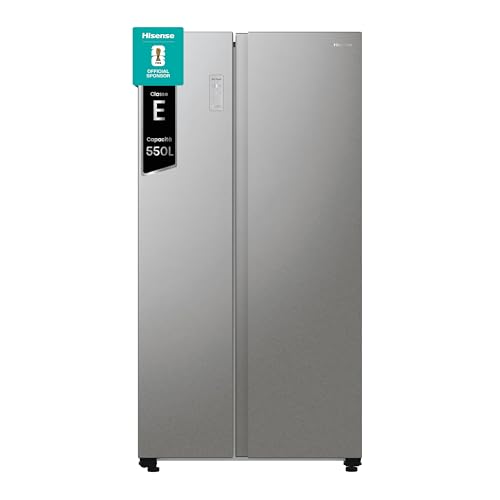 Hisense RS711N4ACE Frigorifero Side by Side, Grande capactià 550 litri, Inox, Total No Frost, Convert active zone, Classe E, Motore Inverter, Controllo Elettronico Touch, Cassetto Fresh Crisper