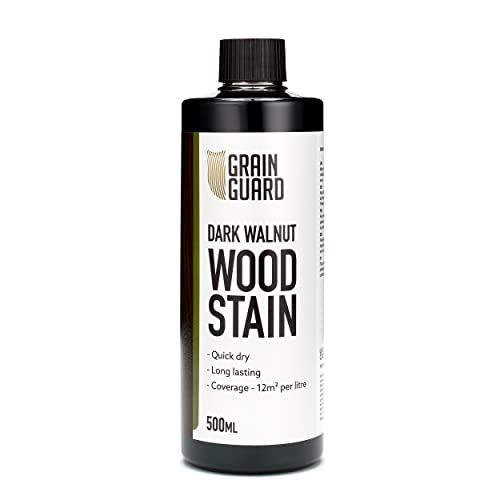 GRAIN GUARD Wood Stain | Dark Walnut | Water Based & Low Odour | Easy Application | Quick Drying | 500ml