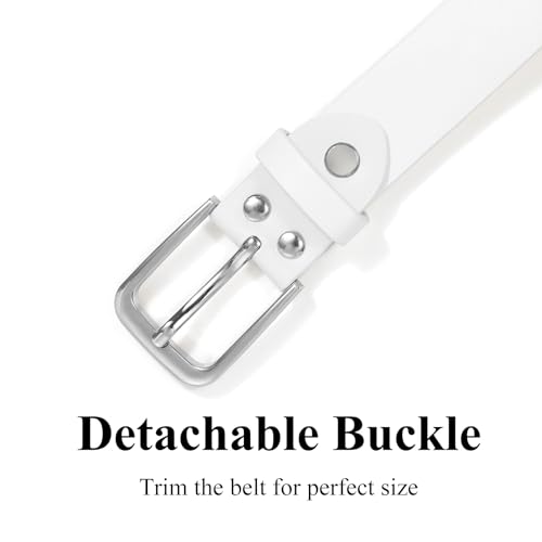Image of WHIPPY Women Casual Leather Belt for Jeans Pants, Fashion Ladies Waist Dress Belt