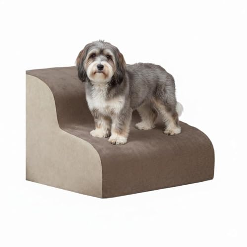 Lifetips プチ・バセット・グリフォン・バンデーン ペットステップ 階段 スロープ 室内用 犬 猫 小型犬 シニア犬 高齢犬 介護 段差解消 滑り止め 多機能 収納付き ハウス 洗えるカバー ソファ ベッド用 2段 3段 ゆるやか 昇降台 踏み台 ド