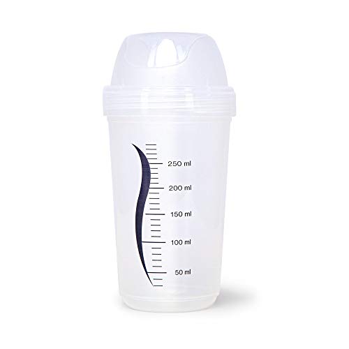 Littorelle Shaker graduado translúcido con tapa, fabricado en Francia. Ideal para la preparación de las máscaras de Belleza Littoral, gama Shaker- No se rompe, apto para lavavajillas. 300 ml Cover