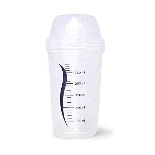 Littorelle – Shaker gradué translucide avec couvercle – fabriqué en France- Idéal pour la préparation des Masques de Beauté Littorelle Gamme Shaker- Ne casse pas, passe au lave-vaisselle- 300 ml