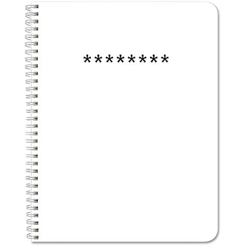 BookFactory Password Journal/Password Organizer/Password Book/Password Keeper, 120 Pages - 8.5" x 11", Durable Thick Translucent Cover, Wire-O Binding (LOG-120-7CW-PP-(PasswordLog)) Cover