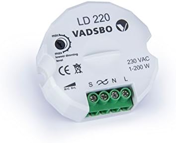 Vadsbo, Energy Saving, Trailing Edge Dimmer, Model LD220, max. Load 200W; Start at 1W! See Light Key for Recommended LED Lamps.