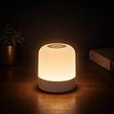 Luminária de Mesa LED Premium 360° Touch, 3 Modos de Iluminação (Quente, Neutra e Fria), Recarregável USB Sem Fio, Abajur Compacto para Cabeceira, Quarto e Escritório (8,5x7cm)