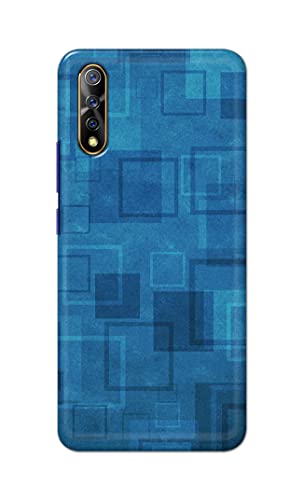 Image of Printed Hard Back Cover Case for Vivo S1 | Vivo Z1x Back Cover (Plain Azure Blue) -1302