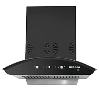 Faber 60 cm 3 Way Silent Suction, AutoClean Chimney (1298 m3/hr HOOD PREMIA 3D PLUS IND HC SC BK 60, Baffle Filters, Touch & Gesture Control, Black)