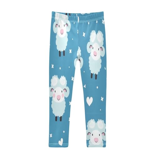 Bolaz Toddler Girls Leggings Printed Yoga Pants Leggings Heart White Sheep for Kids