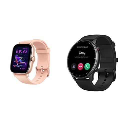 Amazfit GTS 2 New Smart Watch for Women, Bluetooth Call, 5 ATM Water Resistant, Pink & GTR 2 Smart Watch for Android iPhone, with Alexa GPS, Fitness Sports Watch for Men, Bluetooth Call