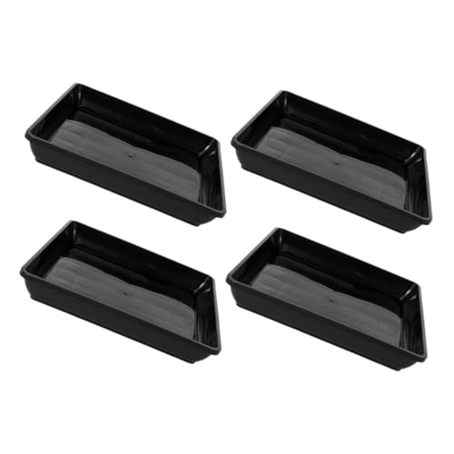 BESPORTBLE 4 pièces Lot de Soucoupes Carrées pour Plantes Plateaux de Drainage Résistants Aux Intempéries Supports Eau pour Pots de Fleurs Intérieurs et Extérieurs Base Protectrice pour