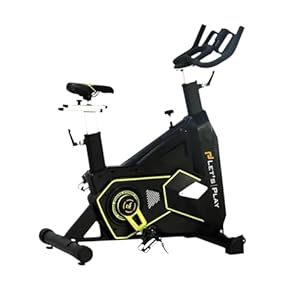 LET’S PLAY® Commercial Spin Bike Exercise Cycle With 25 Kg Heavy-Duty Flywheel, Comfortable Seat, Silent Belt Drive, Mobile Holder For Cardio Training And Workout At Home Gym (BLACK).