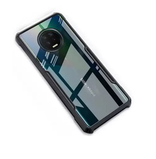 Amazon Brand - Solimo Acrylic 360 Degree Protection Black Border Back Cover for Infinix Note 7 - Black