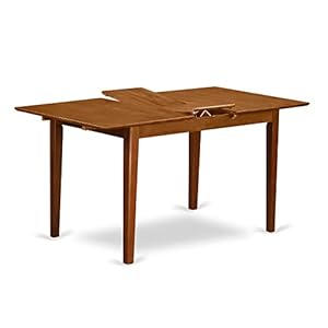 East West Furniture PSAV7-SBR-C 7 Piece Modern Dining Table Set Consist of a Rectangle Wooden Table with Butterfly Leaf and 6 Linen Fabric Upholstered Chairs, 32x60 Inch, Saddle Brown East West Furniture PSAV7 SBR C 7 Piece Modern Dining Table Set Consist of a Rectangle Wooden Table with Butterfly Leaf and 6 Linen Fabric Upholstered Chairs 32×60 Inch Saddle Brown