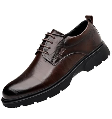 Handmade Leather Retro Dress Shoes Mens Patent Leather Lace Up Oxford Business Casual Prom Wedding Suit Shoes for Formal and Everyday Wear