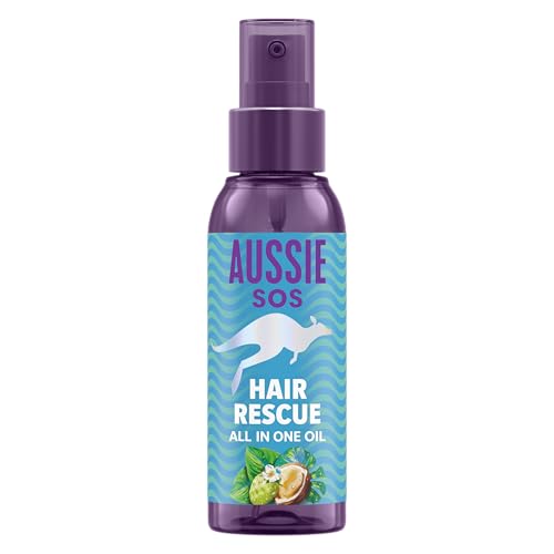 Aussie SOS Hair Rescue All In One Aceite Capilar 100ml Desenreda Y Suaviza El Pelo, Ayuda A Prevenir Las Puntas Abiertas Y Mantiene El Cabello Hidratado Durante 100 Horas. Fórmula Vegana