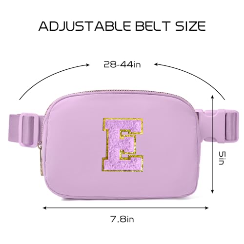 gitus gifts for 8 9 10 11 12 year old girls belt bag fanny pack crossbody bags with initial letter patch cute stuff birthday gifts for teen girls women personalized trend stuff lavender-e