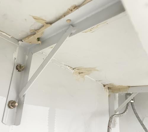 DIY Floating Bracket Hardware Hanging Washstand Shelf Bracket, 2-Pack Solid Steel Heavy Duty for Granite Countertop Support, Universal 10 Inch,Big Screws Included