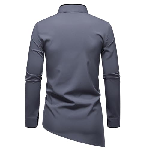 Ensemble chemise homme gris XL à manches longues coupe ample décontractée