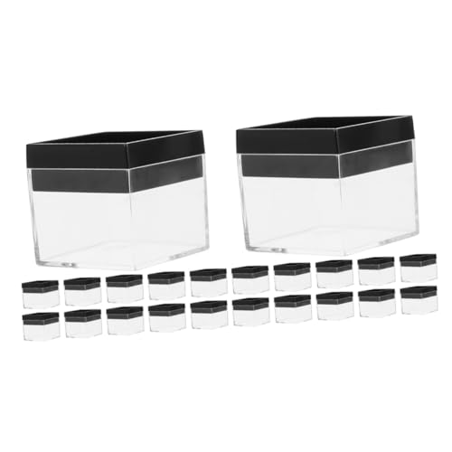 STOBOK 24 Pcs Mineral Standard Box Transparent Mineral Showcase Plastic Specimen Holder Display Case Mineral Sample Case Rock Display Stand Display Container Specimen Case