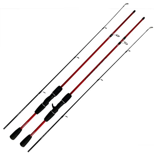 Canne à pêche spinning carbone ultra-légère 1.68M pour leurre noir - 3