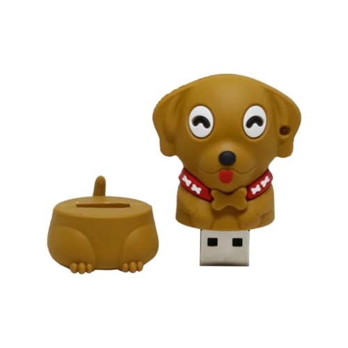 Image of SippyTales~Cute Dog USB Flash Drive, Brown Puppy Design Memory Stick with Red Bone Collar, Novelty Animal Storage Device, 2.0 Pen Drive, High Speed Data Transfer (16, GB)