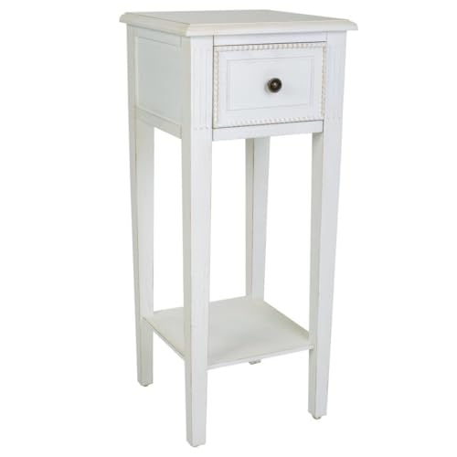 WANDERLUST DECO Mesa telefonera de Madera lacada Blanco