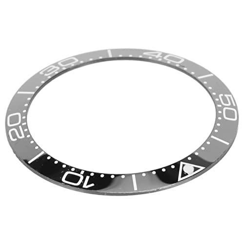 Professional 38mm Watch Bezel Insert Replacement Parts Accessory for Watchmaker,Ceramic Watch Bezel Ring (Black Base White)