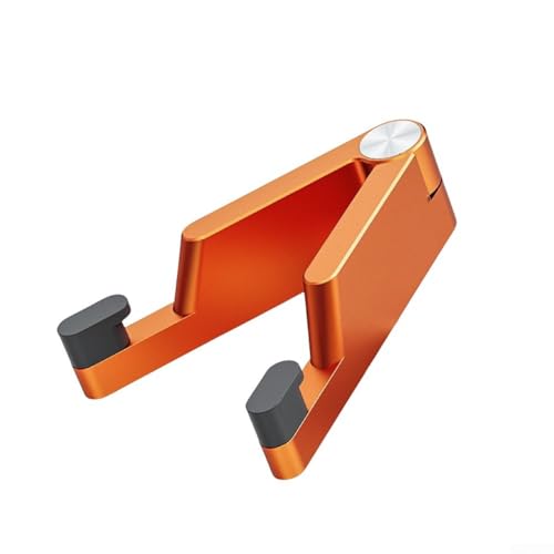 Soporte de aluminio para teléfono con diseño plegable y compacto, compatible con dispositivos móviles de 4 a 10 y 5 pulgadas para video C para todos y navegación (naranja)