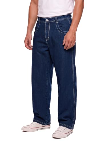 Image of GINGTTO Men's Baggy Barrel Jeans Wide Leg Y2K Denim Pants | Loose Fit Streetwear Casual Hip Hop Skater Vintage Style