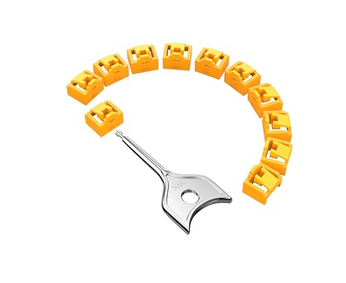 12 Pcs RJ45 Port Lock with 1 Keys, Locking RJ45 Port/Dust Blocker,Compatible with Computer,TV,Router,Other Devices （Yellow）