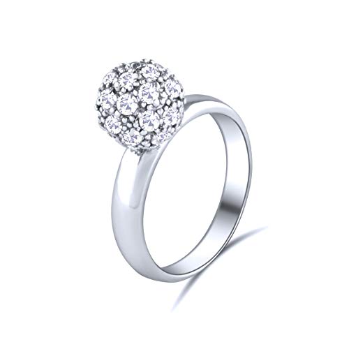 Bague argent 925 fleuri rétro sertie de zirconium éclatant élégance Quiges