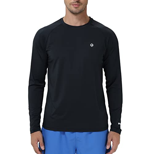 Lightbare Men’s UPF 50+ UV Sun Protection Lightweight Long Sleeve T-Shirt Quick Dry for Outdoor Hiking Running