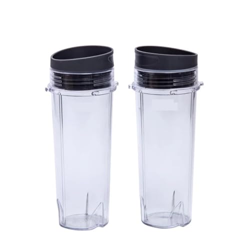 2 piezas vasos con tapas planas de 16 oz para licuadora miniatura 4