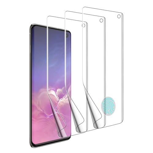 Heenjer (3 Pack Designed for Samsung Galaxy S10 / SM-G973U G973FD Screen Protector Case Friendly Bubble Free High Definition Clear ShieldEasy Installation (TPU)