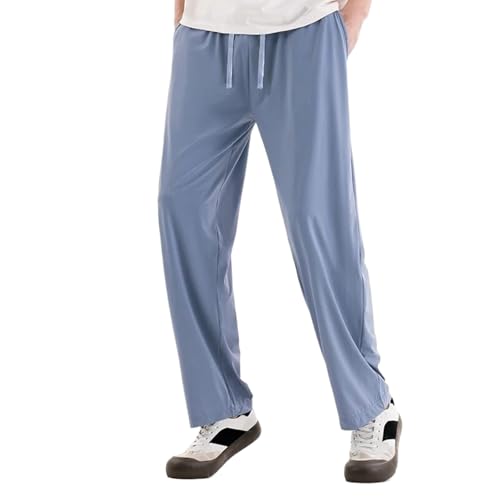 Summer ice Silk Lightweight Trousers Sports Loose Straight Men's Casual Pants