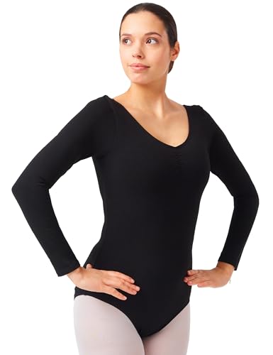 Ballett Trikot Damen Mit Ein-Schulter-Mesh - Langarm Leotard Für Tanz
