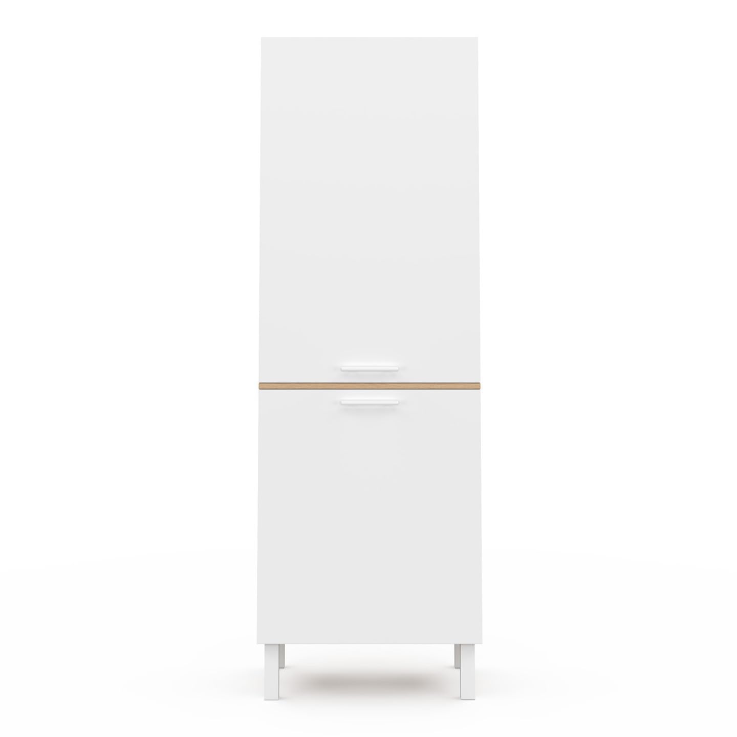 IDMarket - Colonne de Cuisine 60 cm CINA 2 Portes façon hêtre et Blanc