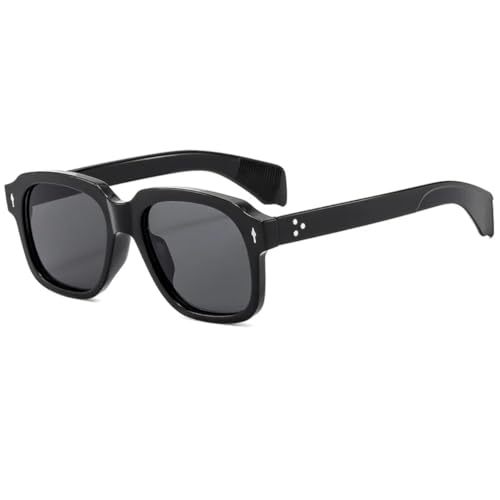 Lunettes de soleil carrées à rivets style punk vintage monture épaisse tendance