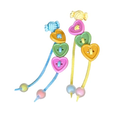 Unique Button Dangle Earrings Dynamic Tassels Embellishment Comfortable Ear Accessories Trendy Accessory Gift Button Dopamine Ta