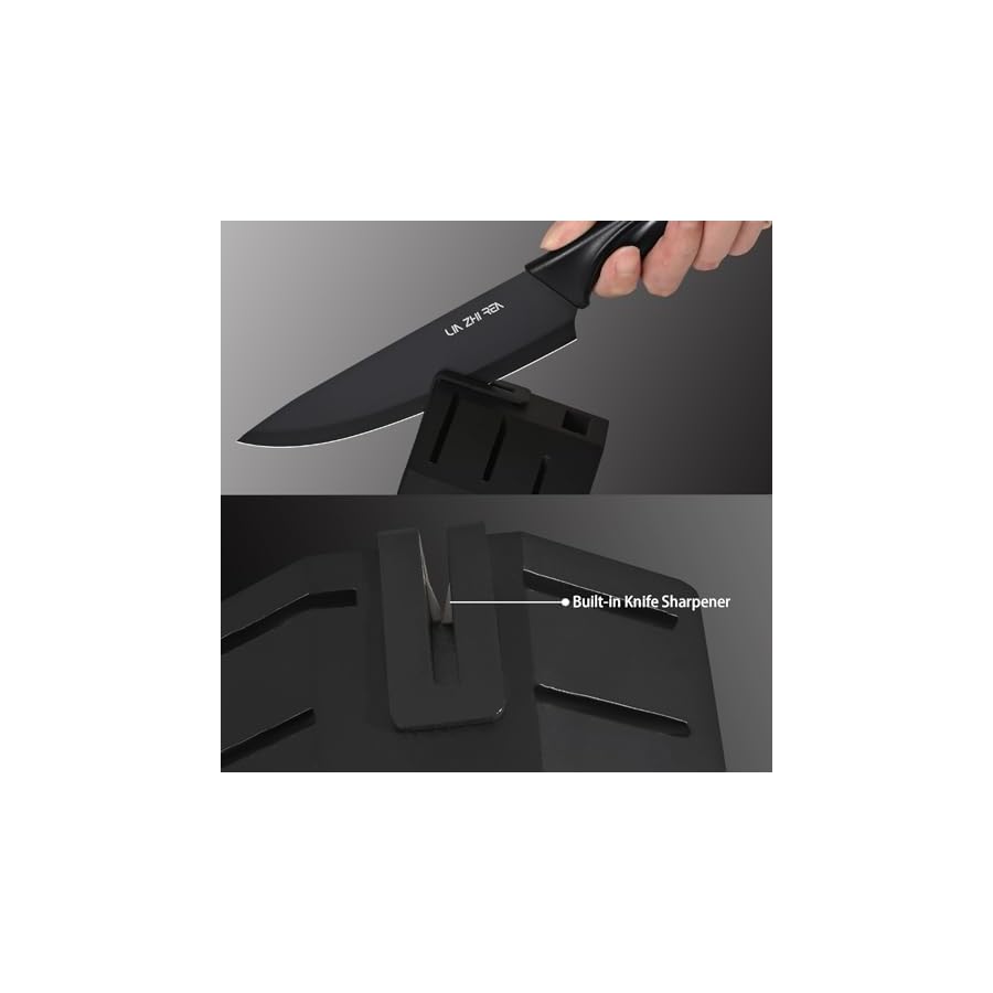 Kitchen-knife-sets-Built-in-Sharpener-LIN-ZHI-REN-13-Pcs-Block-Knife-Sets-for-Chopping-Slicing-DicingCutting-Dishwasher-Safe Kitchen knife sets, Built-in Sharpener, LIN ZHI REN 13 Pcs Block Knife Sets for Chopping, Slicing, Dicing&Cutting, Dishwasher Safe.