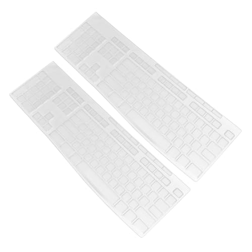 Veemoon 2 Piezas Protector Teclado Silicona Flexible Compatible Fina Ligera Cómoda para Oficina Hogar Portátil