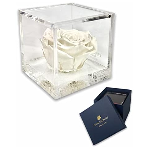 S1018 Luxury Rose Stabilisierte Rose aus dickem Würfel Luxury 8 und Luxus-Geschenkbox, stabilisierter Rosenwürfel, Rot, Ewiges Rosa, Geschenk für Sie Cover