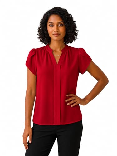 Image of Keiraa Women Blouse Half Sleeves Office Lady Shirt Women Tops
