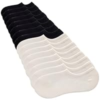 VEGCOO 9 Paia Calzini Corti, Fantasmini Uomo e Donna con Taglio Basso Antiscivolo Silicone, Calze Invisibili Traspiranti in Cotone (IT, Numero, 38, 45, Regular, Regular, 4 Paia Nero+4 Paia Bianco)