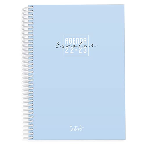 Casterli-AGENDA ESCOLAR 2022-23 BASIC Color Azul Cielo, Semana Vista,...